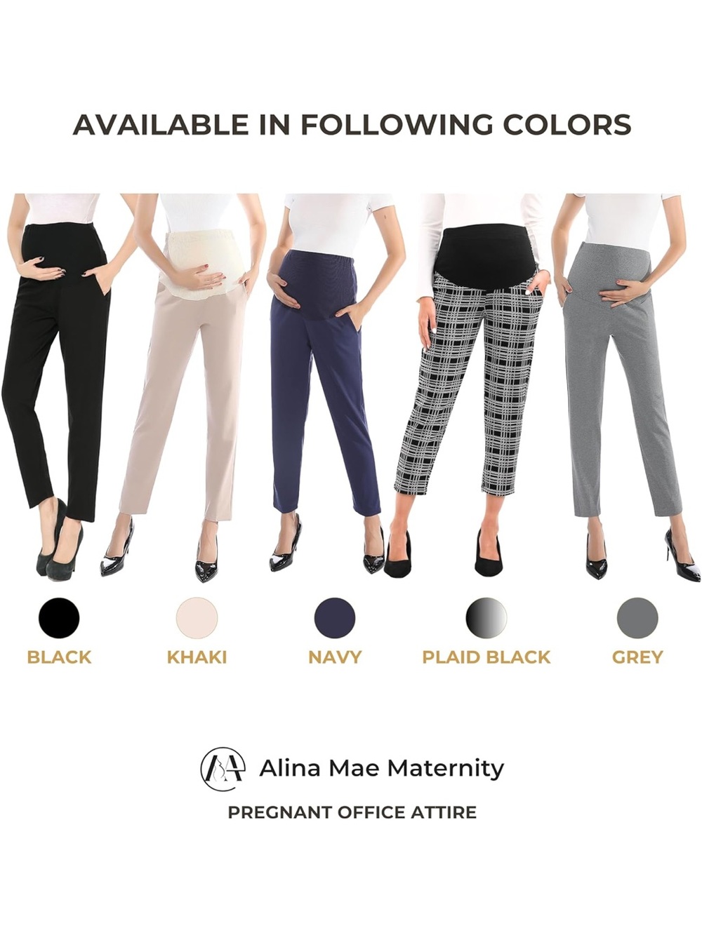6 Maternity pants (work slacks and casual joggers sweatpants) - sizes 4-6 S-M